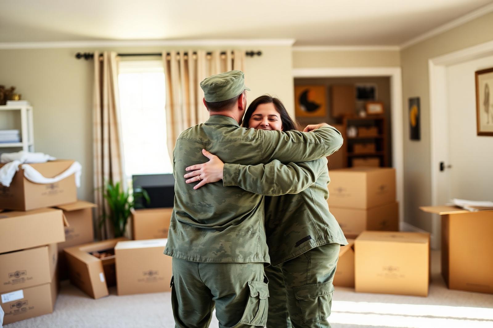 Military family in their new Huntsville home