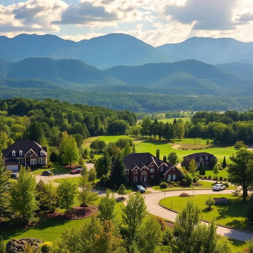 Hampton Cove Alabama with mountain views and golf course homes