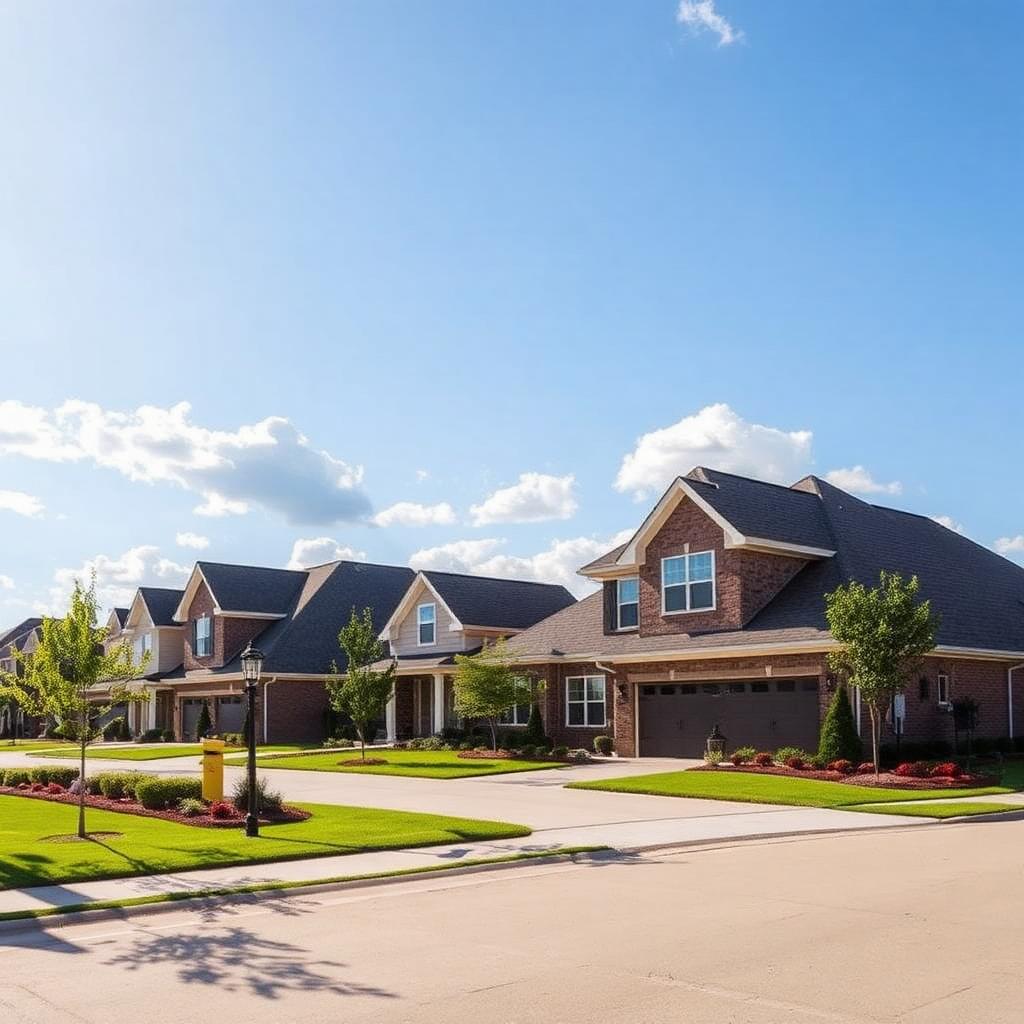 Newer-construction suburban homes in Harvest Alabama