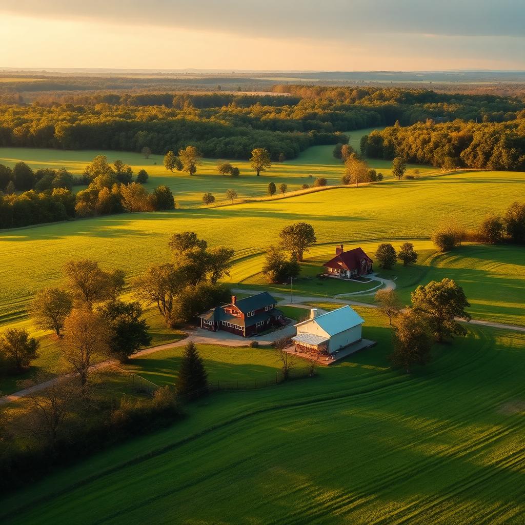 Rural Hazel Green Alabama countryside with farms and homes on acreage